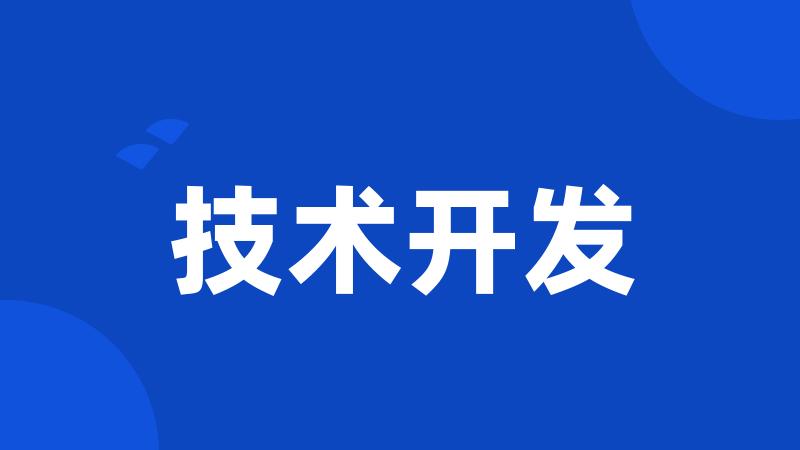 技术开发