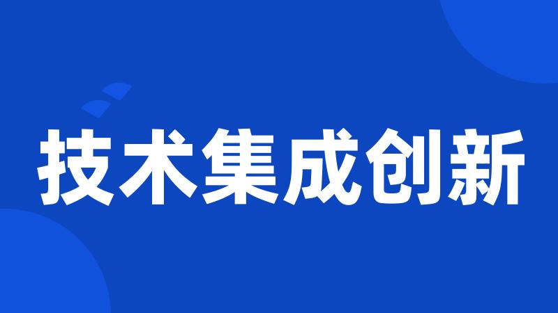 技术集成创新