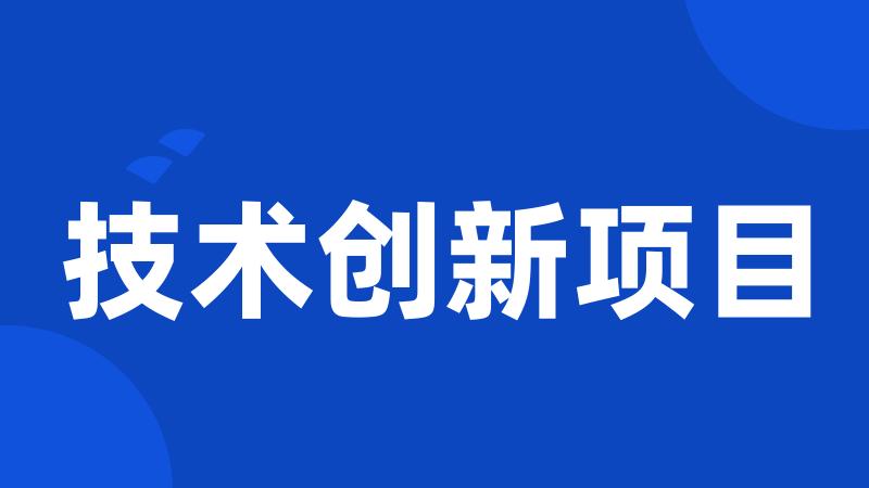 技术创新项目