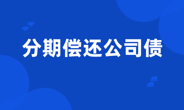 分期偿还公司债