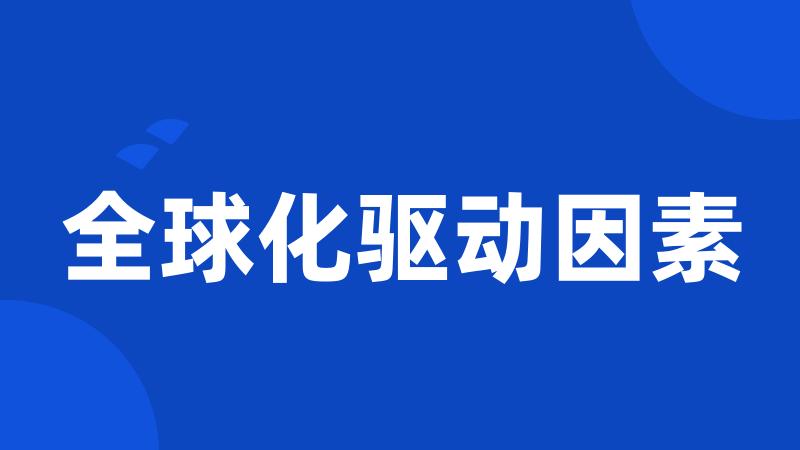 全球化驱动因素