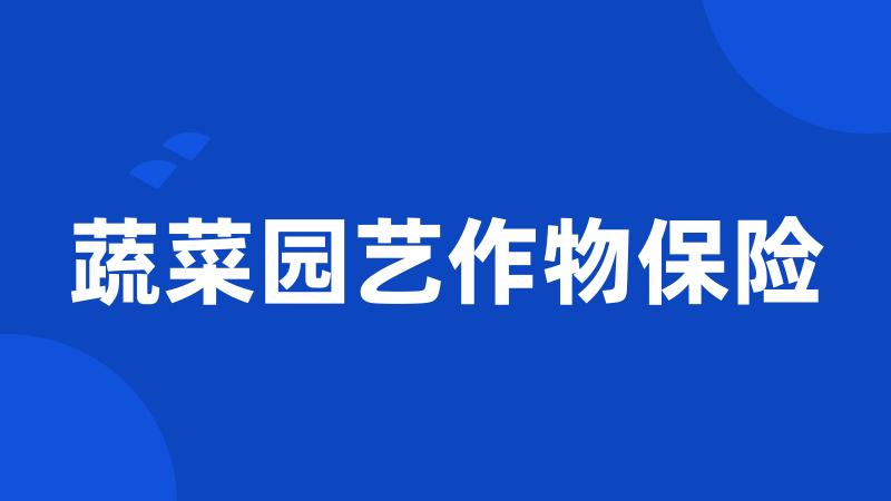 蔬菜园艺作物保险