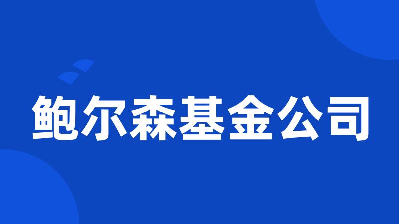 鲍尔森基金公司