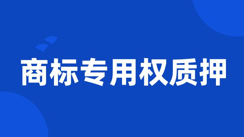 商标专用权质押