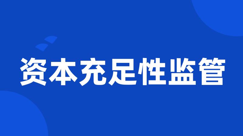资本充足性监管
