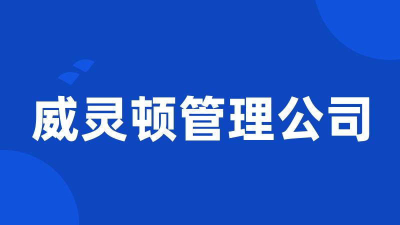 威灵顿管理公司