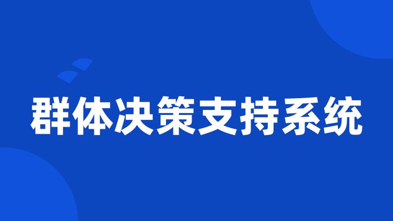 群体决策支持系统