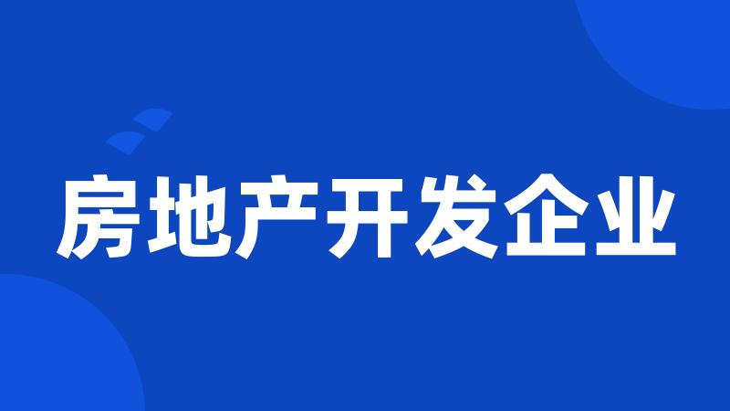 房地产开发企业