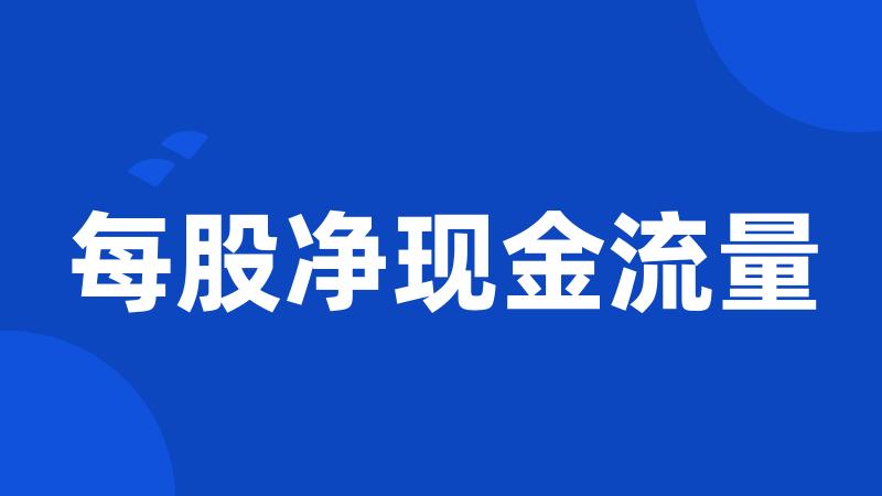 每股净现金流量
