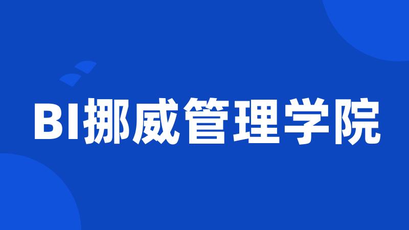 BI挪威管理学院