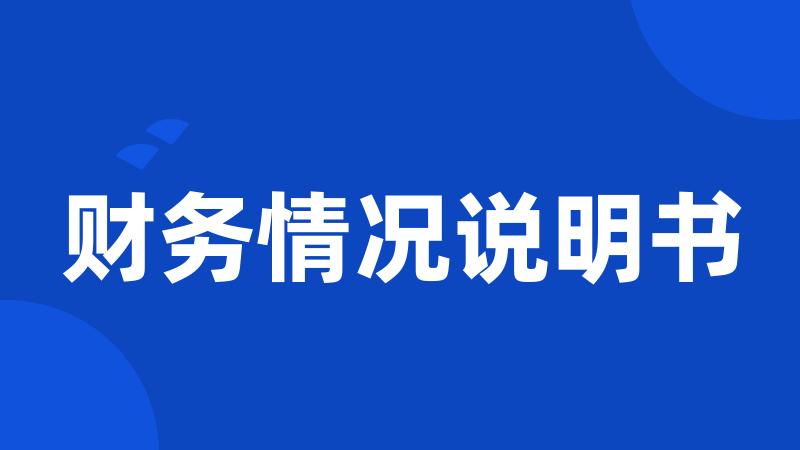 财务情况说明书