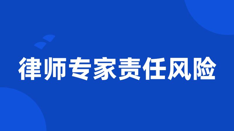 律师专家责任风险