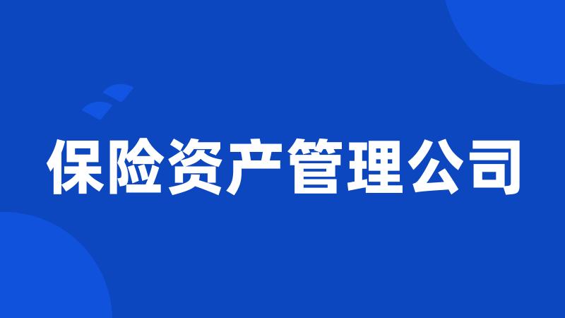 保险资产管理公司
