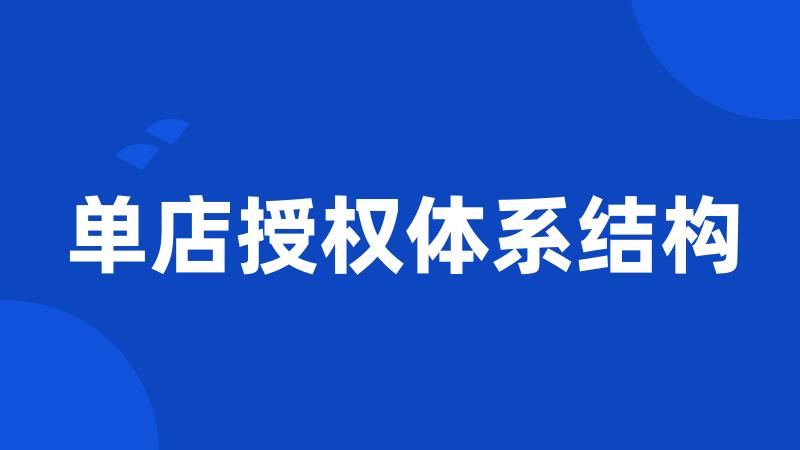 单店授权体系结构
