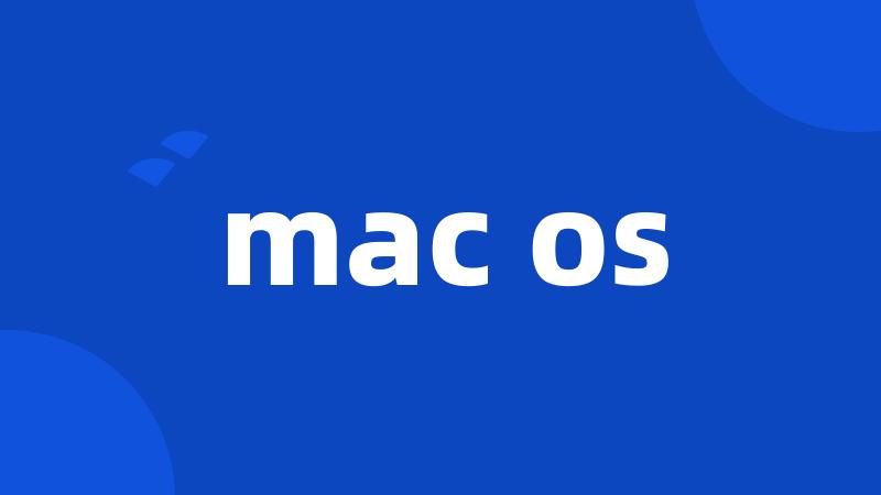 mac os