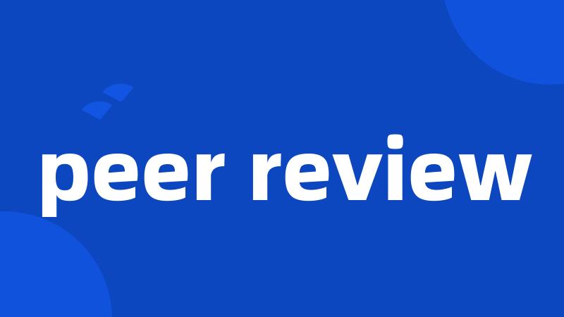 peer review