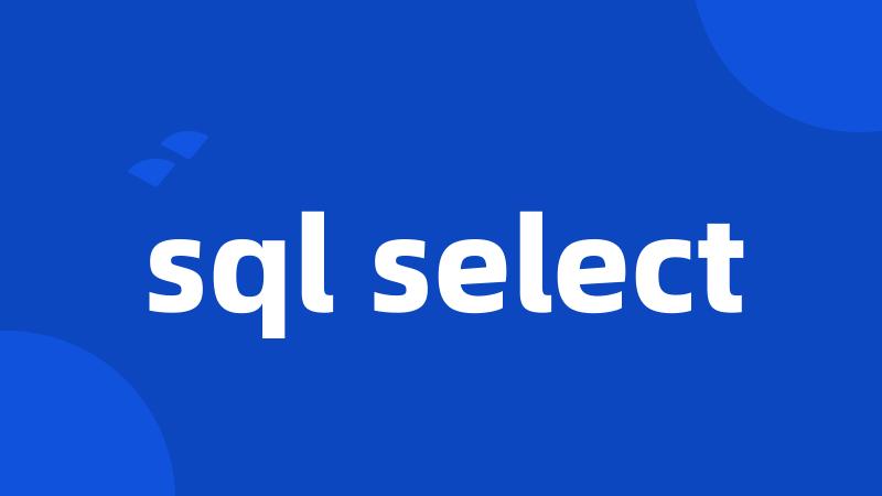 sql select