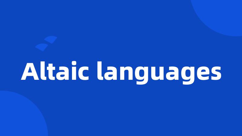 Altaic languages