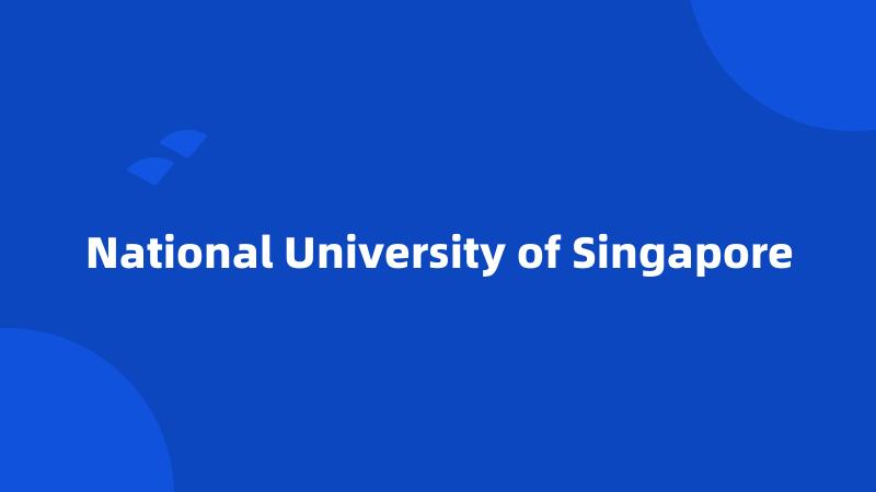 National University of Singapore