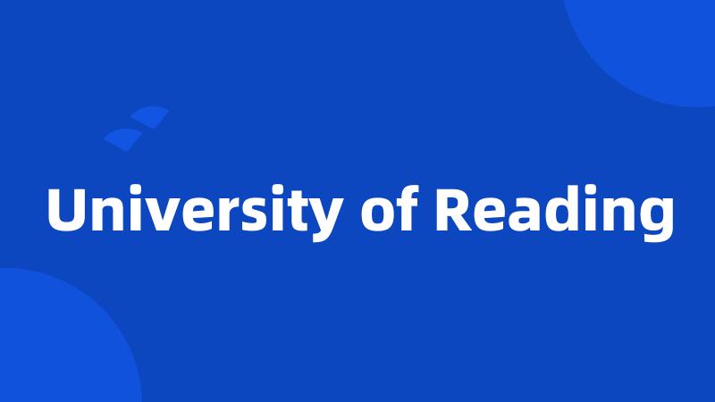 University of Reading