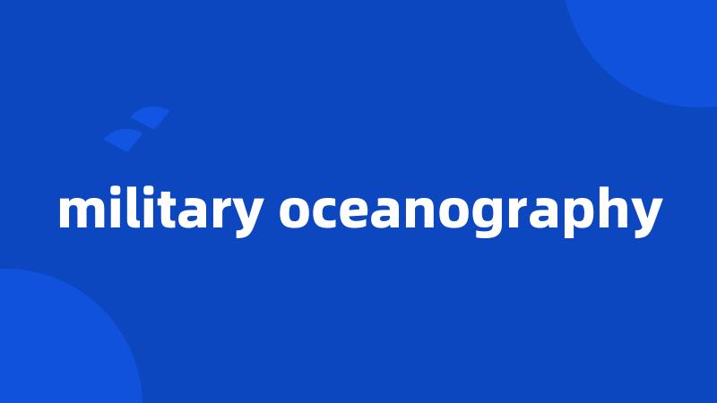 military oceanography