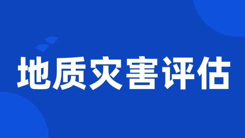 地质灾害评估