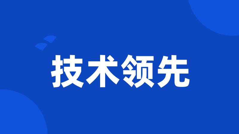 技术领先