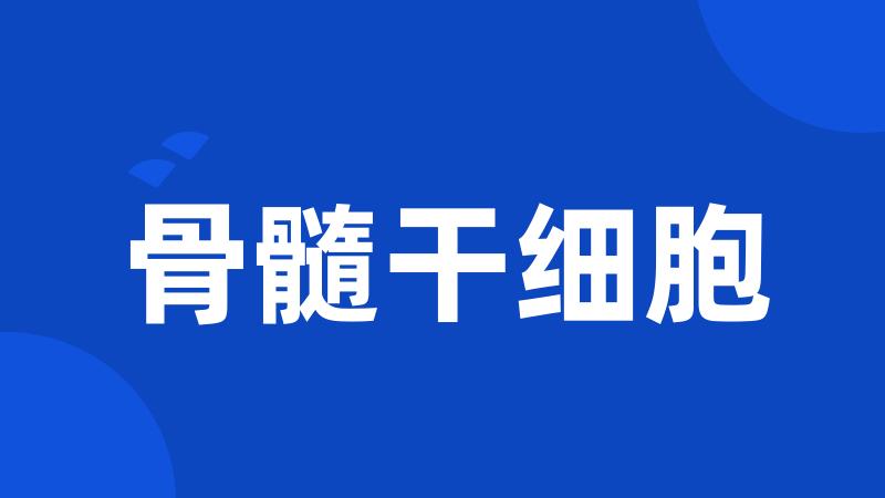 骨髓干细胞