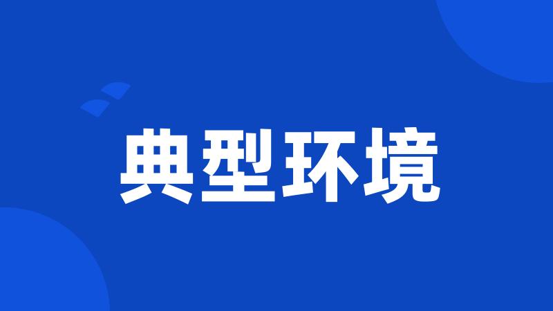 典型环境