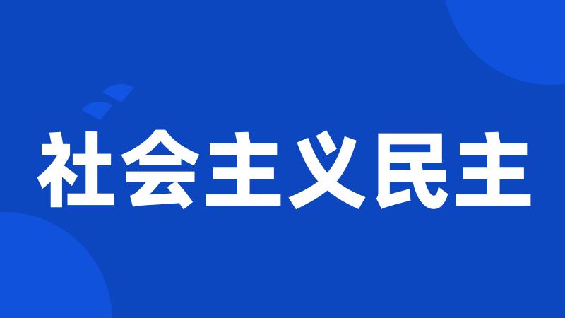 社会主义民主