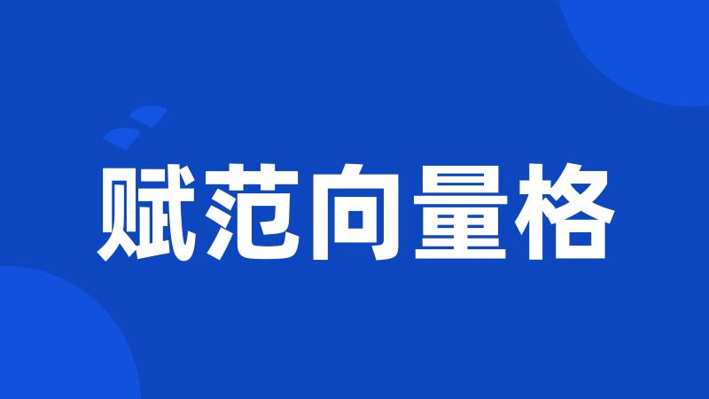 赋范向量格