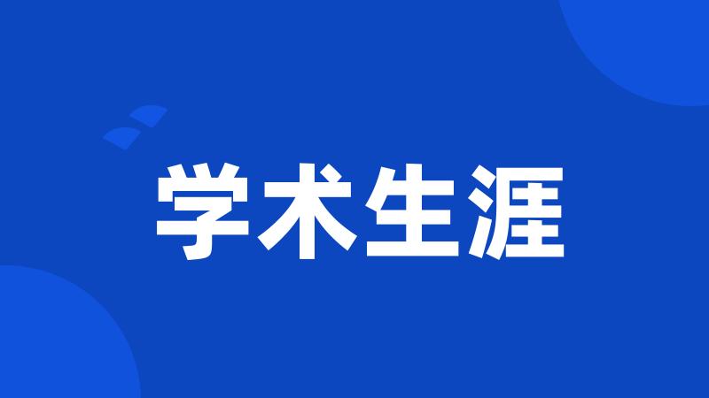 学术生涯