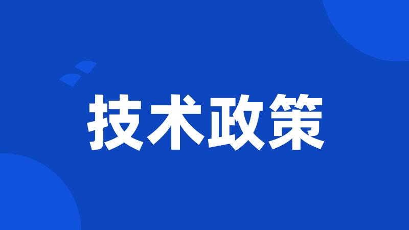 技术政策