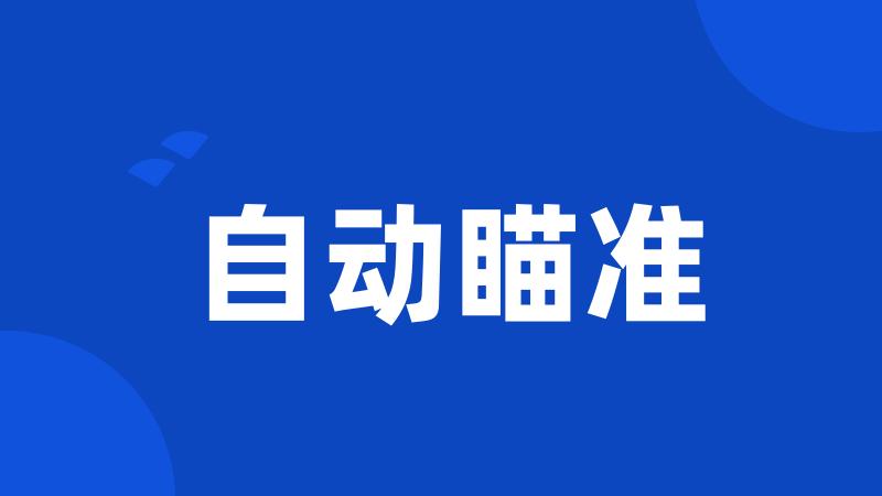自动瞄准