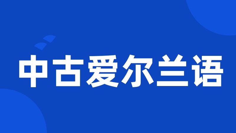 中古爱尔兰语