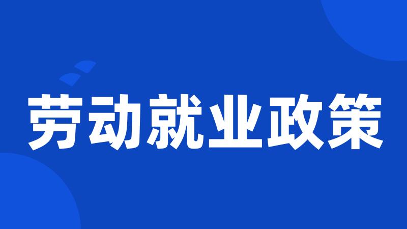 劳动就业政策