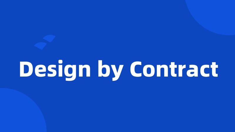 Design by Contract
