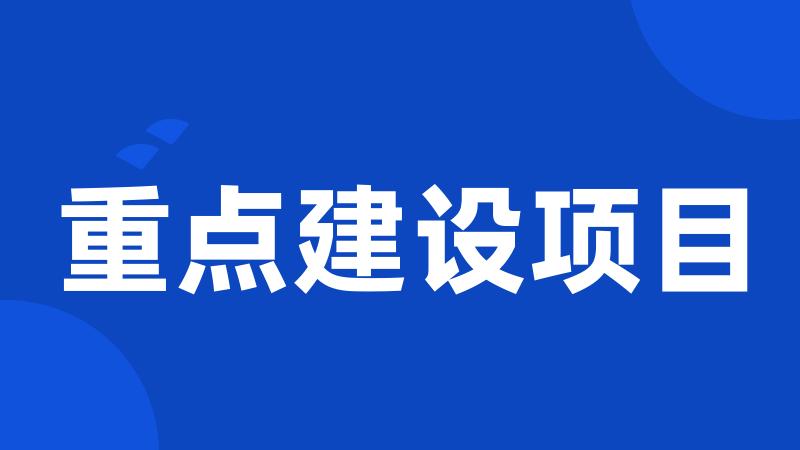 重点建设项目