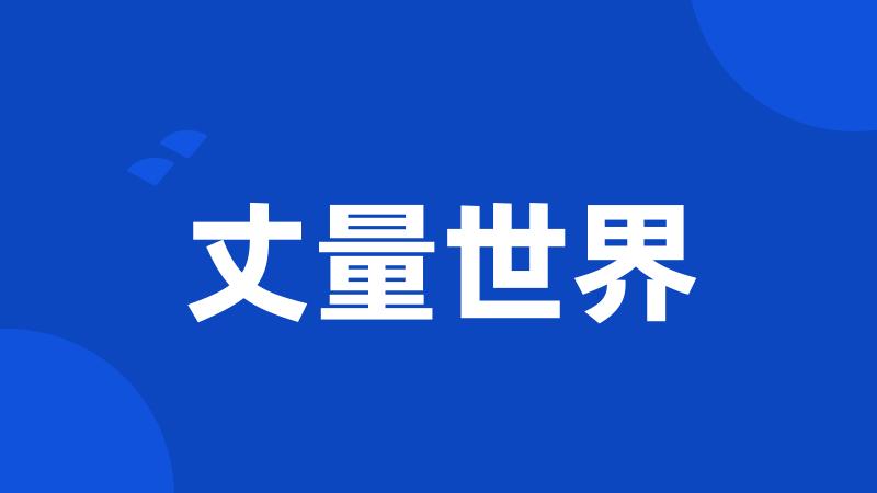 丈量世界