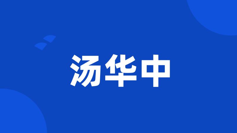 汤华中