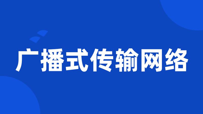 广播式传输网络