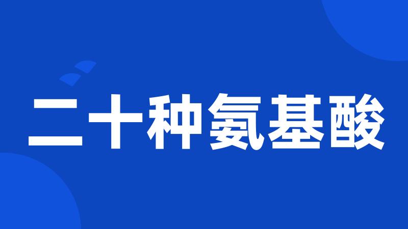 二十种氨基酸