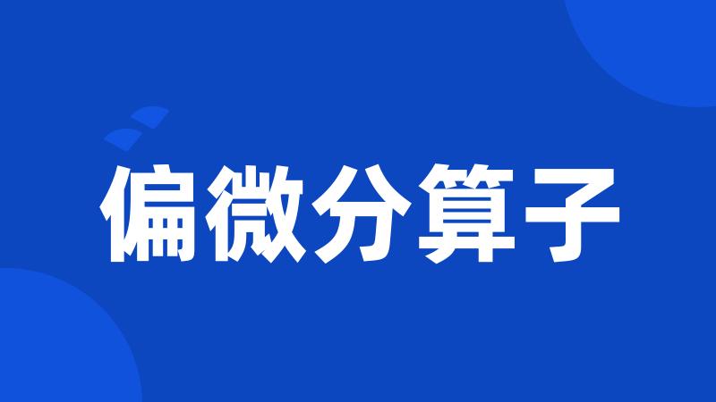 偏微分算子