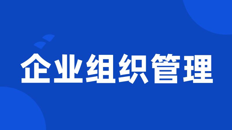 企业组织管理