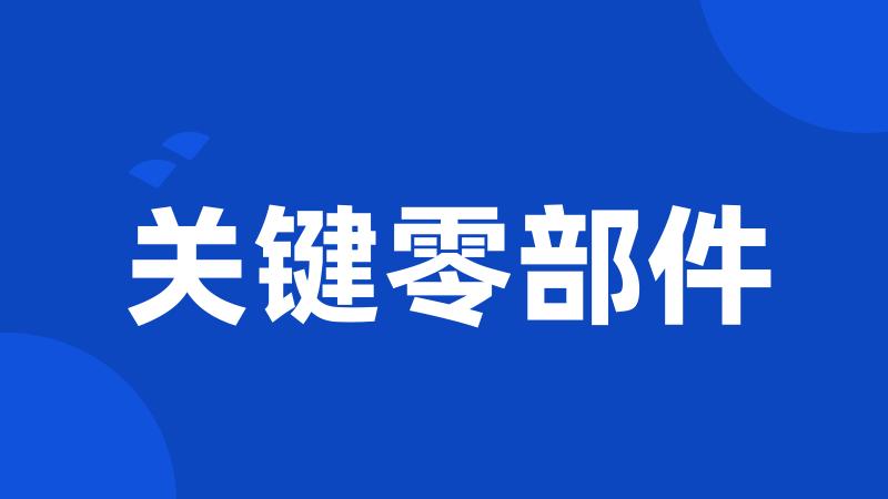 关键零部件
