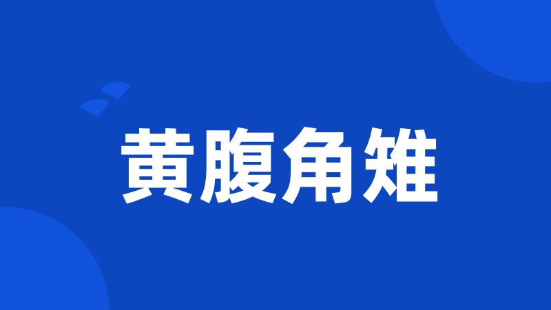 黄腹角雉