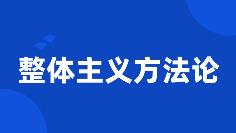 整体主义方法论