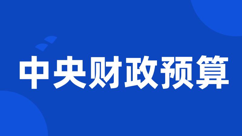 中央财政预算