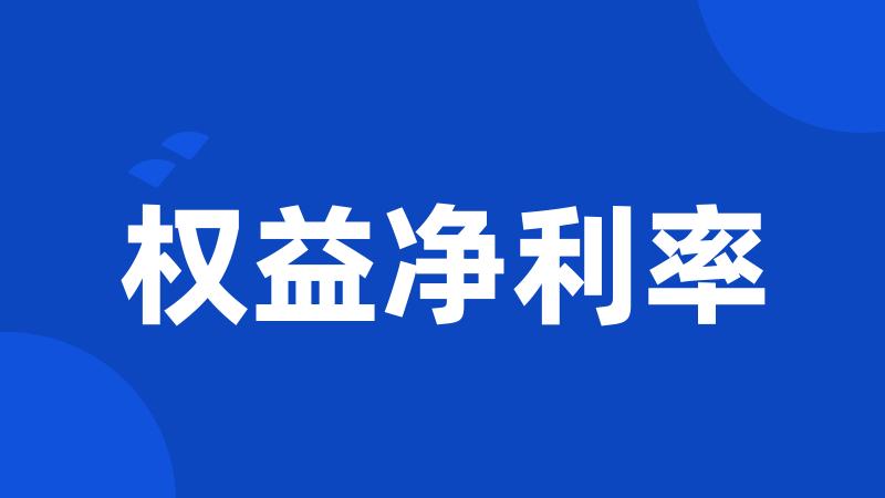 权益净利率