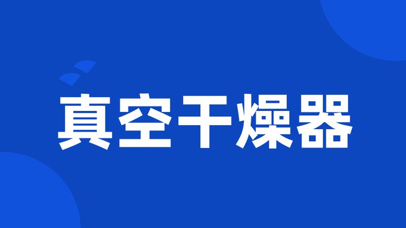真空干燥器